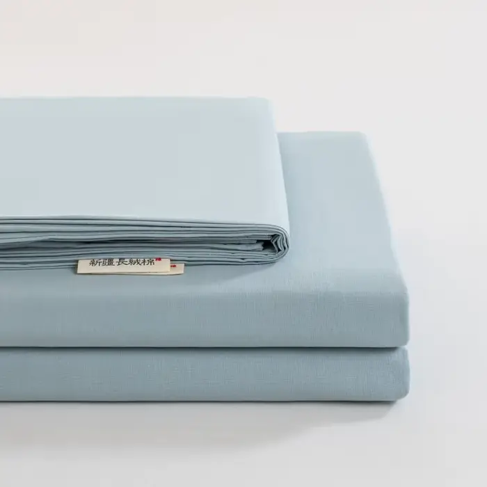 Drap plat de lit 100% coton pour lit Double, drap-housse uni de couleur unie, drap plat simple/Queen