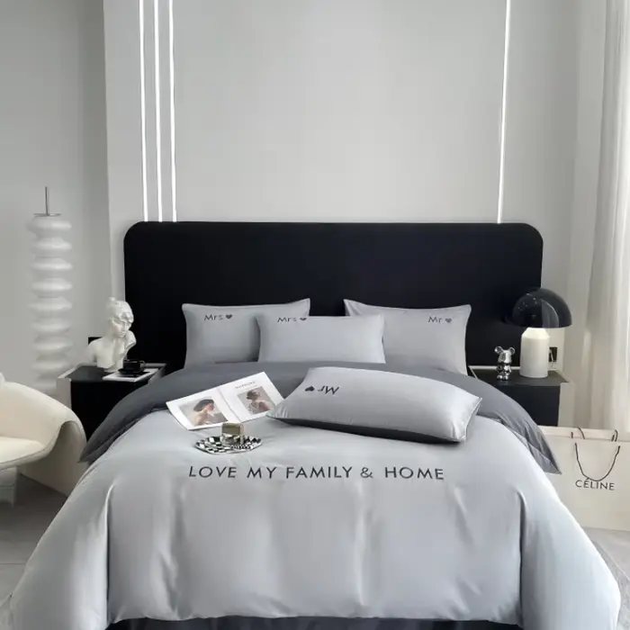Ensemble de literie en coton égyptien de luxe nordique avec drap