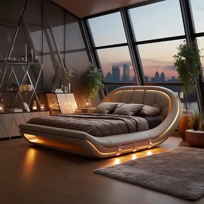 Cadre De lit De mariage européen luxueux, Design confortable De haute qualité, chambres De rêve parf
