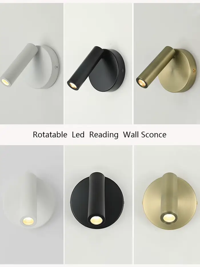 Applique murale LED réglable, lampe de lecture de chevet créative pour hôtel, chambre à coucher, étu