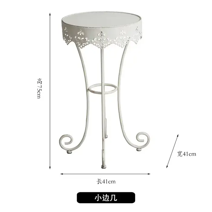 Tables d'appoint de Style français, Tables d'appoint de canapé en dentelle blanche pour salon, cheve