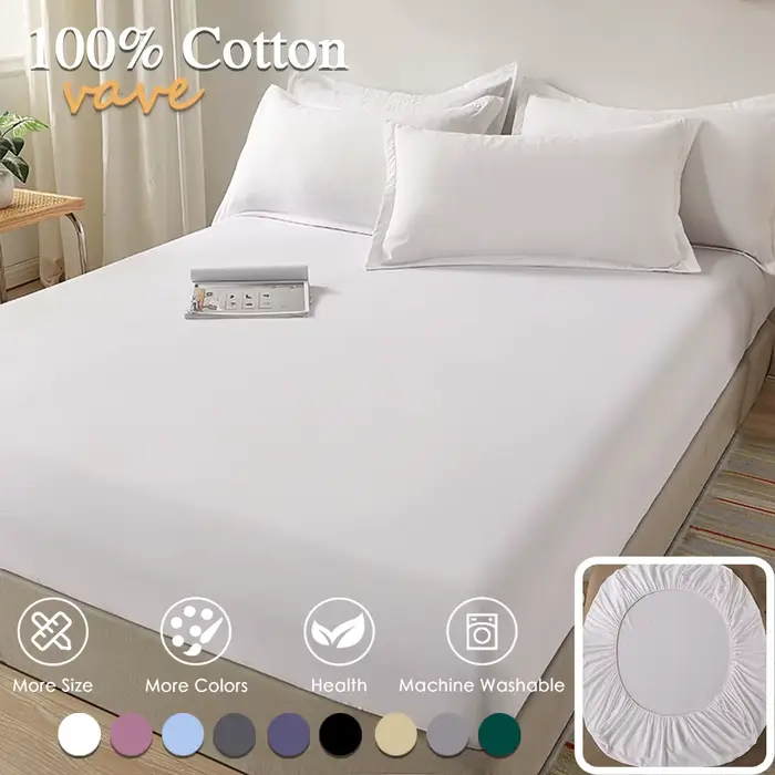 Drap-housse 100% coton avec bandes élastiques