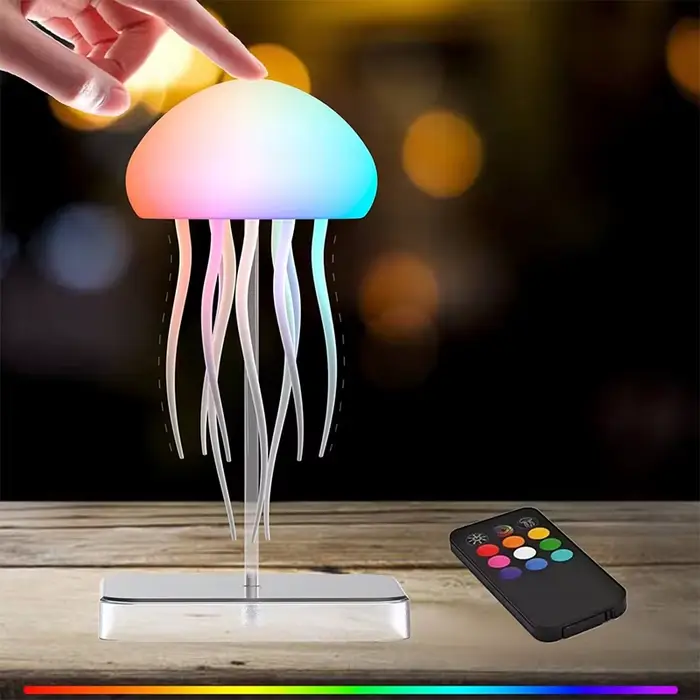 Lampe méduse LED avec 9 tentacules, 2 Modes de fonctionnement, batterie Ultra longue durée, effets d