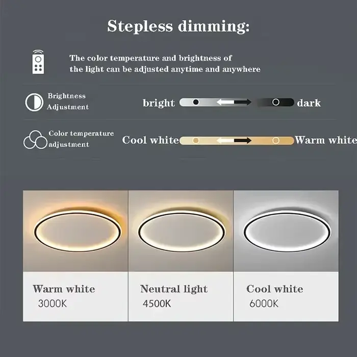 Plafonnier LED circulaire nordique pour chambre à coucher