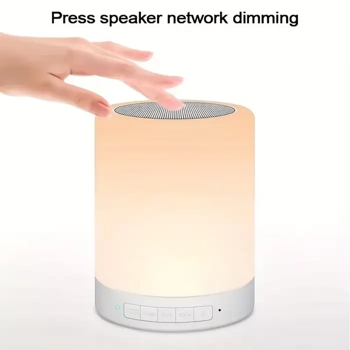 Lampe de Table de chevet sans fil Bluetooth, avec haut-parleur tactile, LED colorée, variateur de nu