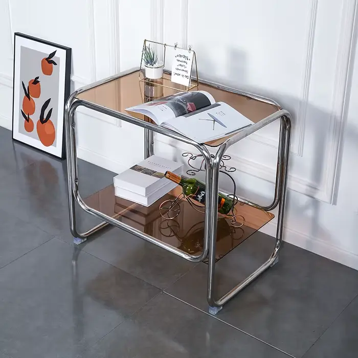 Table de chevet Vintage, quelques canapés créatifs, armoire latérale en verre Transparent, petite Ta