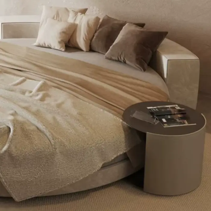 Lit rond italien 180x200 pour chambre à coucher, style européen français, luxe simple, lit double pr