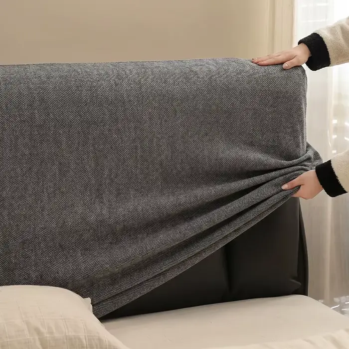 Housse de cadre de lit extensible en chenille, jupe de lit protectrice anti-rayures, anti-griffures 
