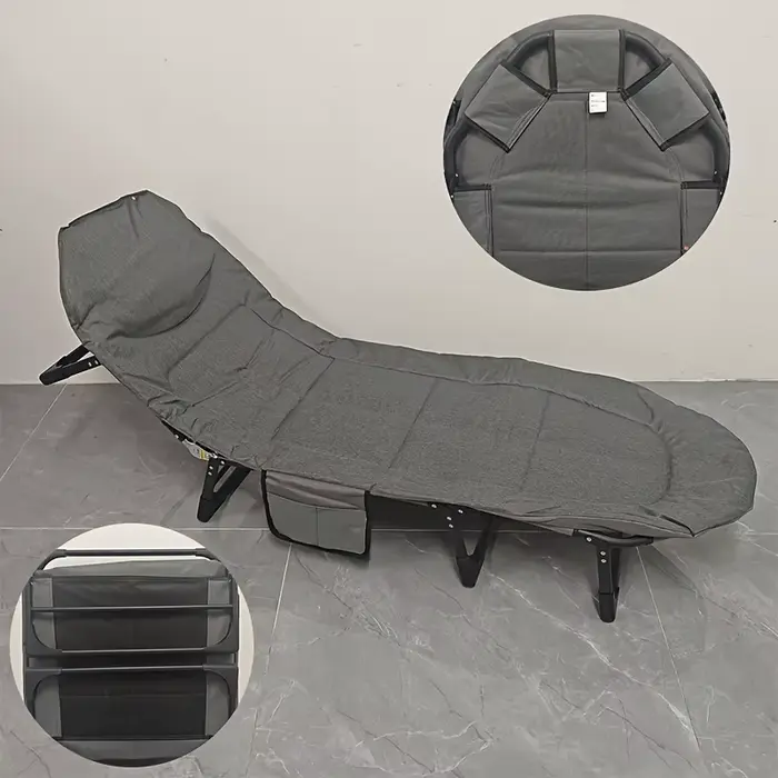 Lit pliant portable et multifonctionnel – Lit de sieste simple et rembourré pour un usage domestique