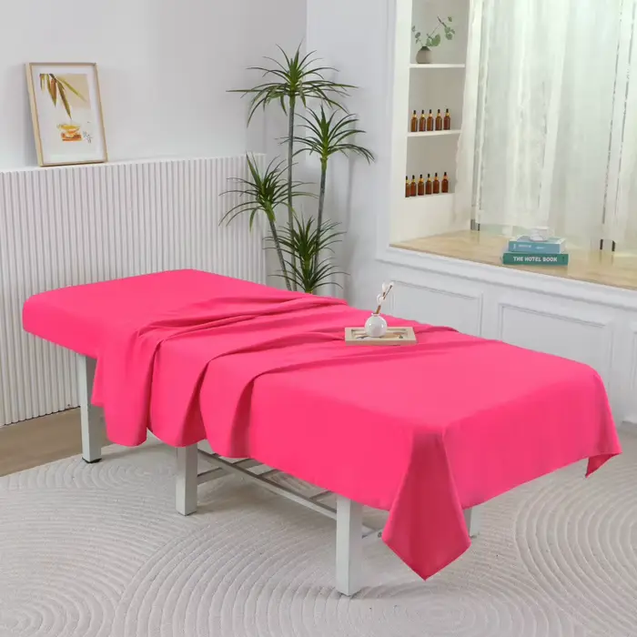Lot de 2 draps-housses et couvre-lit pour table de massage de salon de beauté, sans trous, ensembles