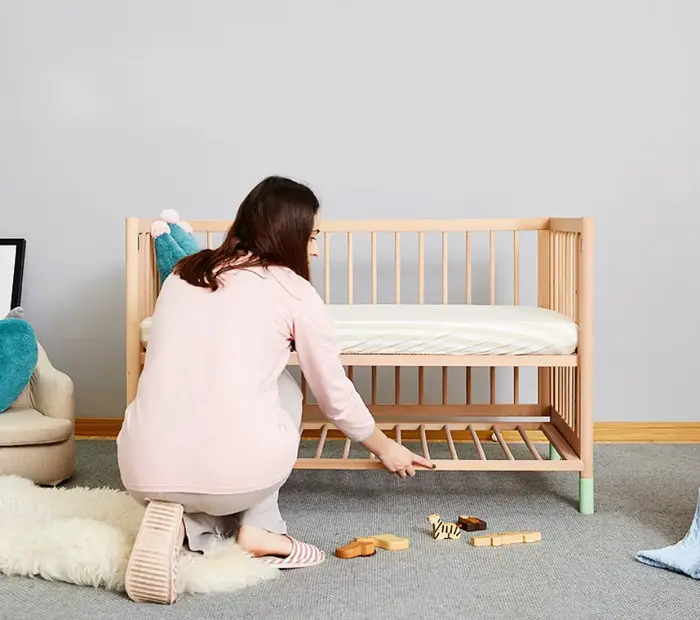 Meubles de berceau de bébé en bois massif, Style minimaliste moderne, abordable, lit ergonomique en