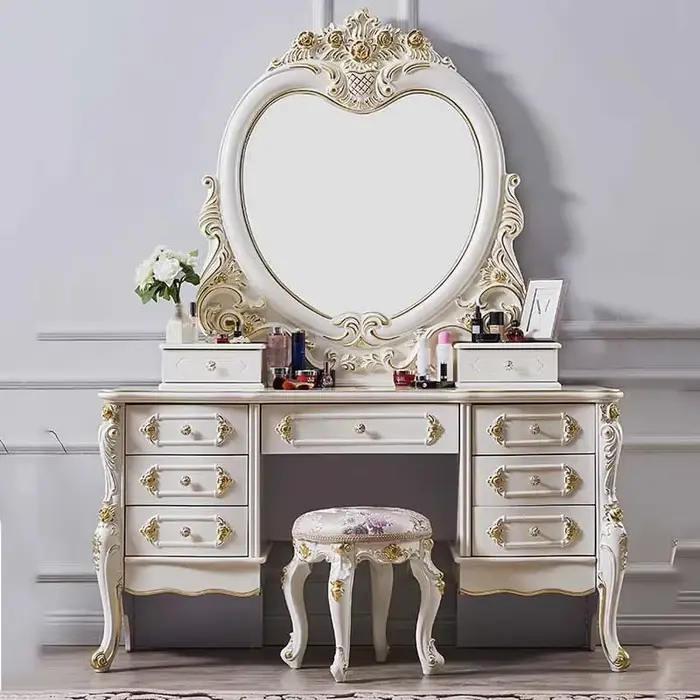 Commode européenne moderne, chambre à coucher pour fille, grande coiffeuse blanche de luxe, maquillage, salon, meubles Comoda Pra Quarto
