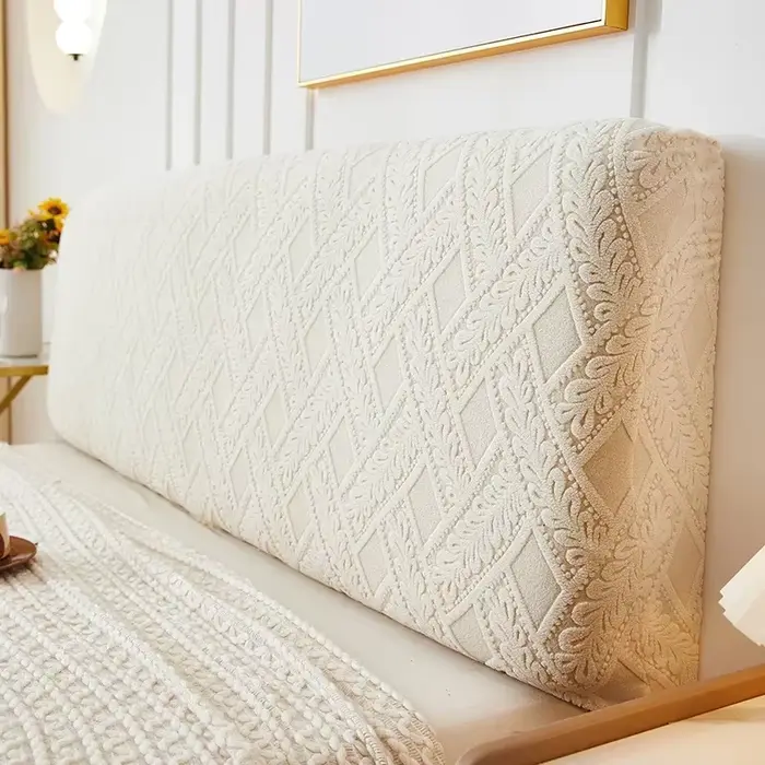 Housse de tête de lit Super douce, couleur unie, extensible, tout compris, Jacquard, protection cont