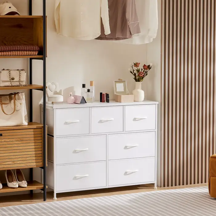 JHK armoires pour chambre à coucher avec 5/7/10 blanc amant tissu tiroirs coffre armoire placard pou