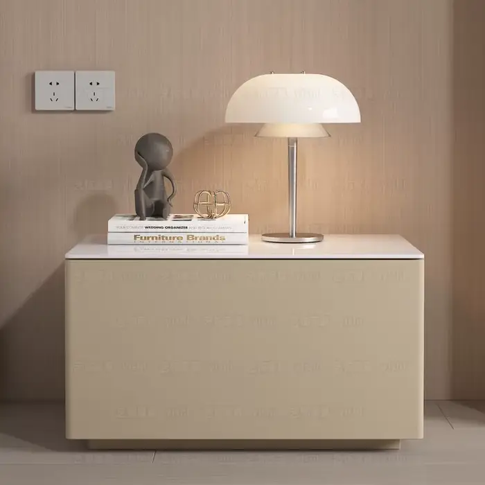 Table de chevet moderne blanche avec rangement