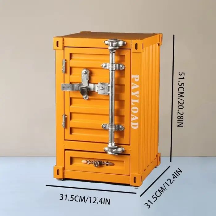 Table d'appoint avec conteneur en métal