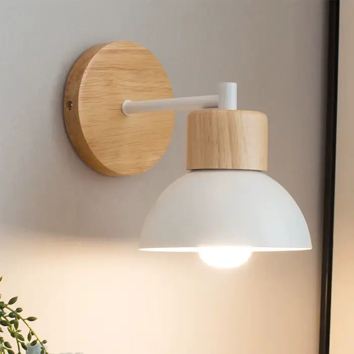 Appliques murales en bois créatives et modernes, lampe murale de décoration vintage nordique, éclair