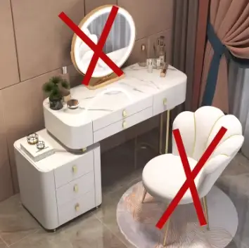 Coiffeuse miroir de vanité pour filles, tiroirs en bois, coiffeuse blanche pour ordinateur, chambre 