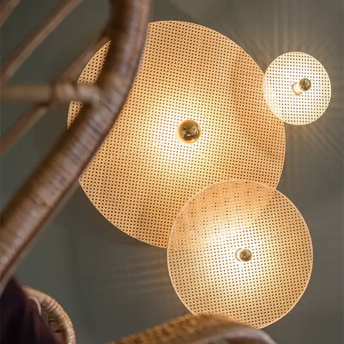Applique murale beige classique japonaise lampe en bambou Aromas Del Campo loft lampe en rotin faite à la main pour la maison restaurant chambre éclairage de chevet