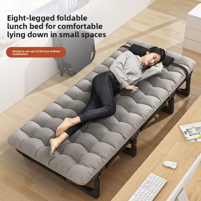 Lit pliant bureau simple en métal ménage sieste