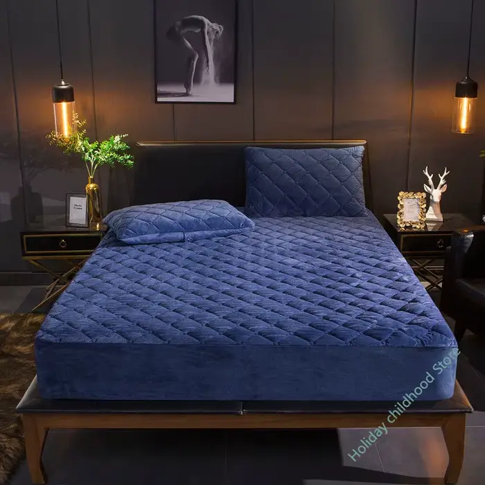 Juste de Matelas Épaisse en Velours de Clip