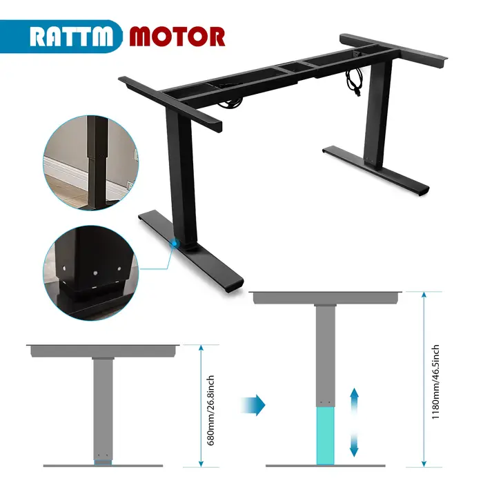 【Stock ue】MOTEUR RADTM Table élévatrice électrique à double moteur de deux pieds réglable en hauteur