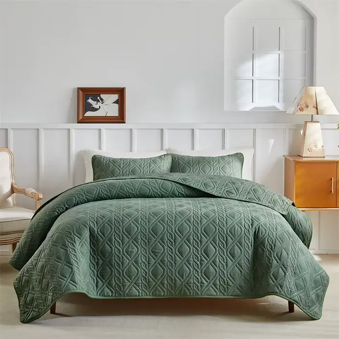 Ensembles de literie de couette, couvre-lit doux et léger avec taies d'oreiller, couverture matelass