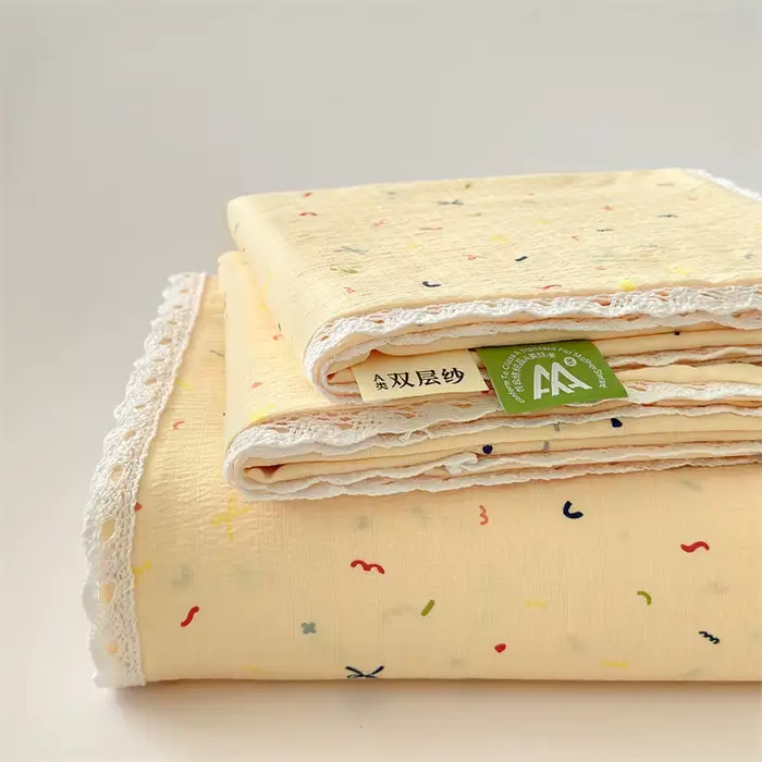 Drap de lit imprimé ours Kawaii, ultra doux, bord en dentelle, respirant, drap plat confortable, dur