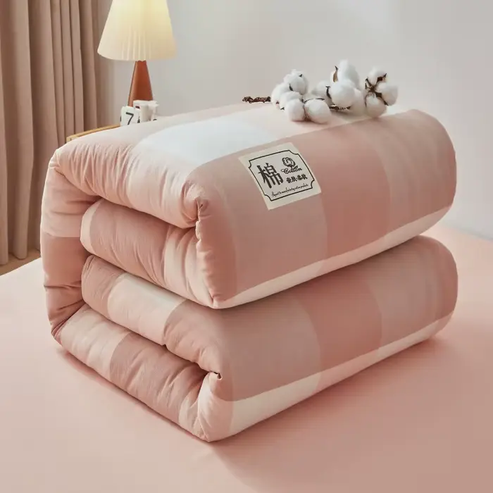 Couette en coton pur à carreaux pour lit double, édredon épais pour couple, couette Queen Size 200x2
