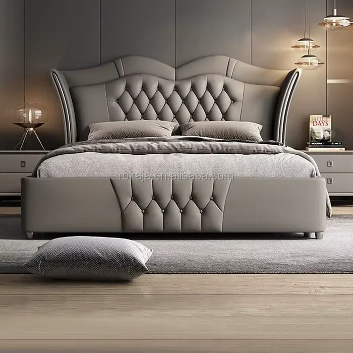 Lit en cuir de luxe moderne