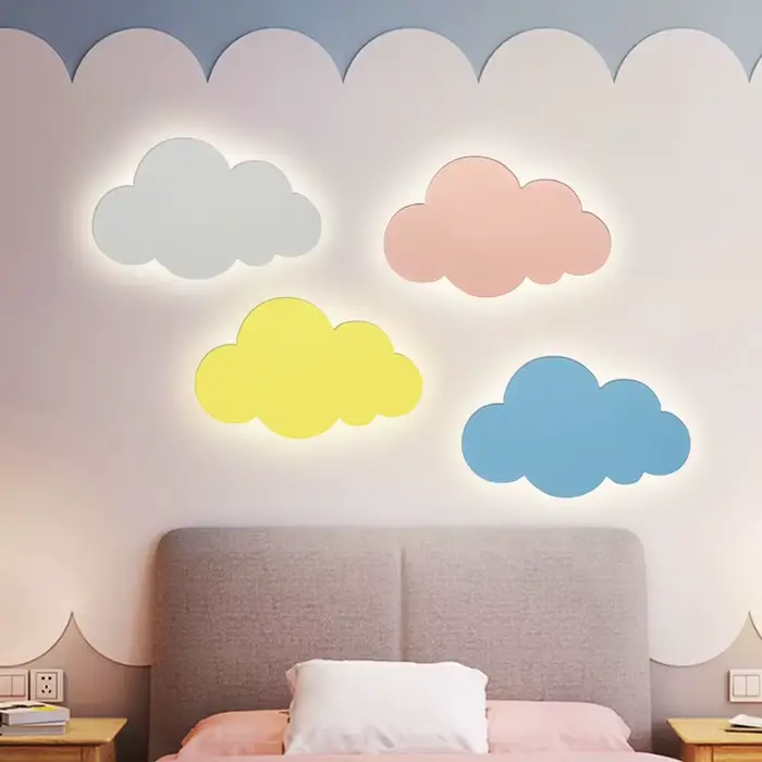 LED nuage applique murale pour chambre enfants pépinière enfants applique murale lampe latérale art déco appliques mur côté lampe luminaires