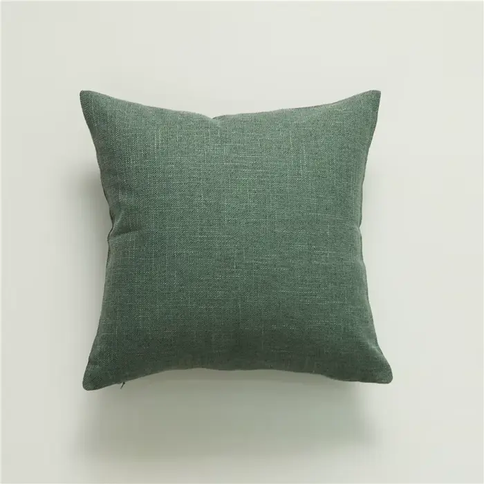 Oreiller/housses de coussin en lin massif, européen avec pompons, carré de 18x18 pouces, décoratif p