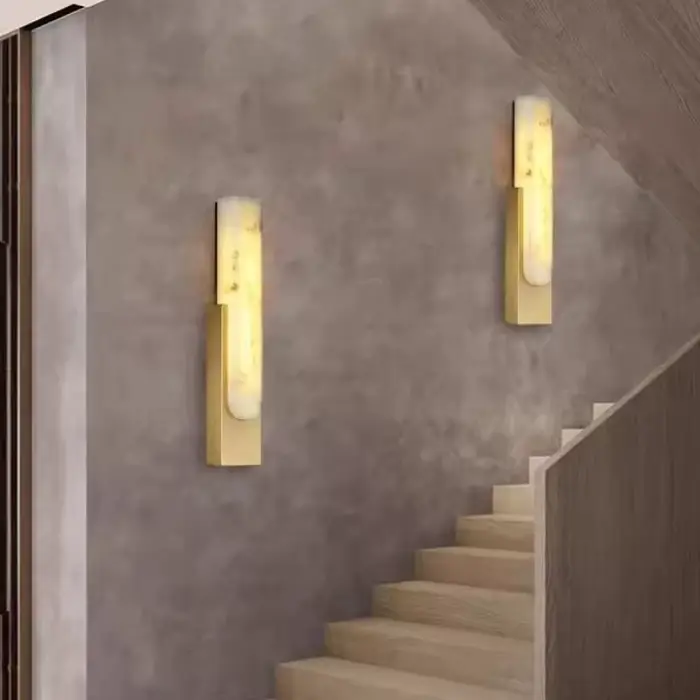 Nordique moderne chambre chevet mural luminaire appliques lampes Led marbre Simple créatif gris métal décor à la maison applique murale