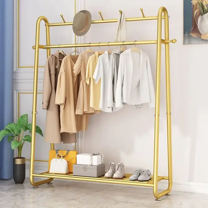 Cintre sur pied pliable et amovible en métal, meuble de rangement pour vêtements de maison, chambre 