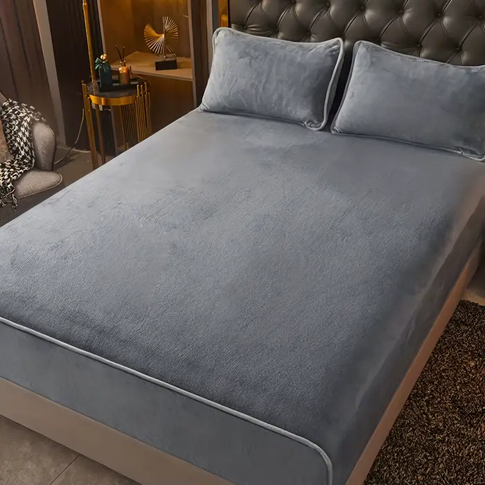 Drap de lit 1 pièce en velours de lait de couleur unie
