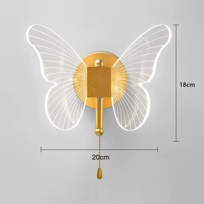 Papillon mur LED lampe éclairage intérieur maison chambre Table de chevet salon décoration nordique 