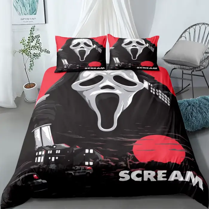 Ensemble de housse de lit en lin Scream Horror Night 202 lon