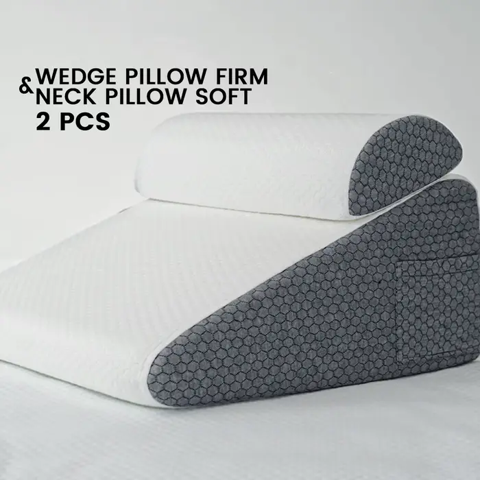 Paquet de 2 oreillers compensées de lit en mousse à mémoire de forme/oreiller de cou pour dos, jambe