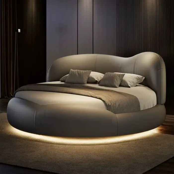 Lit double rond 180x200 de luxe européen pour adultes