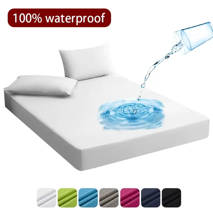 Housses de matelas imperméables de couleur unie