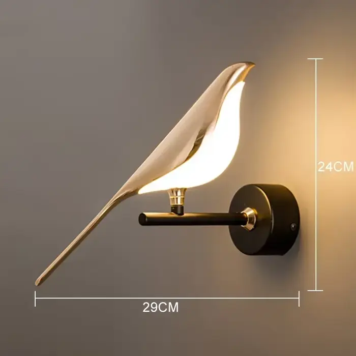 Applique murale oiseau nordique, décor de table à manger, cuisine, lumières LED, chambre à coucher, 