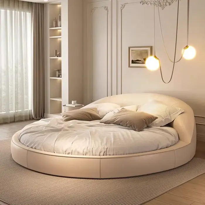Lit de princesse simple, esthétique minimaliste, design tendance et doux, organisateur de lit, capit