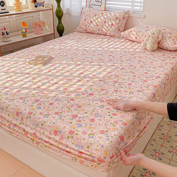 Ensemble de draps doubles avec taie d'oreiller, drap-housse Queen, protège-matelas 150x200, drap ant