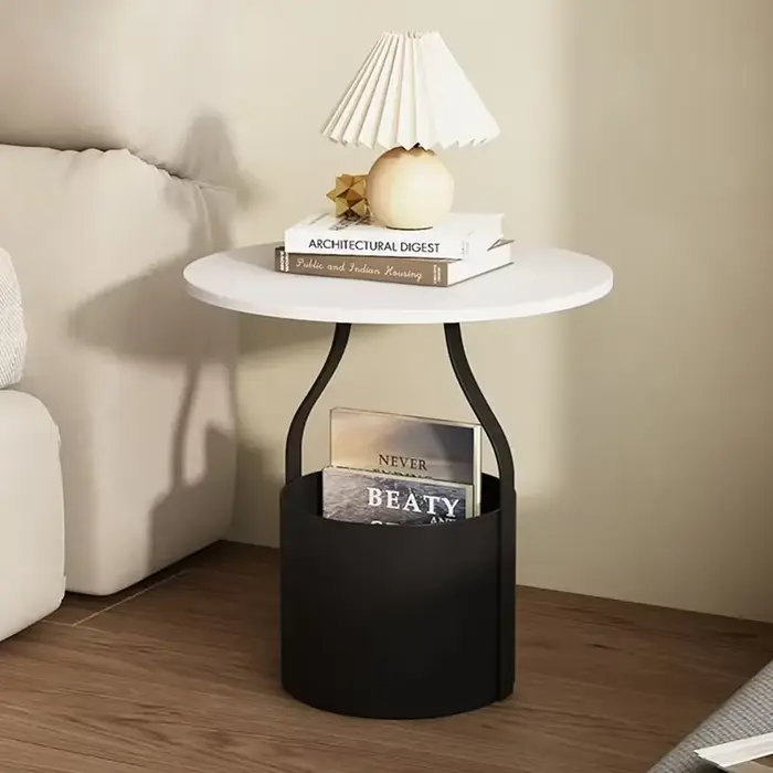Table De chevet nordique minimaliste blanc Simple