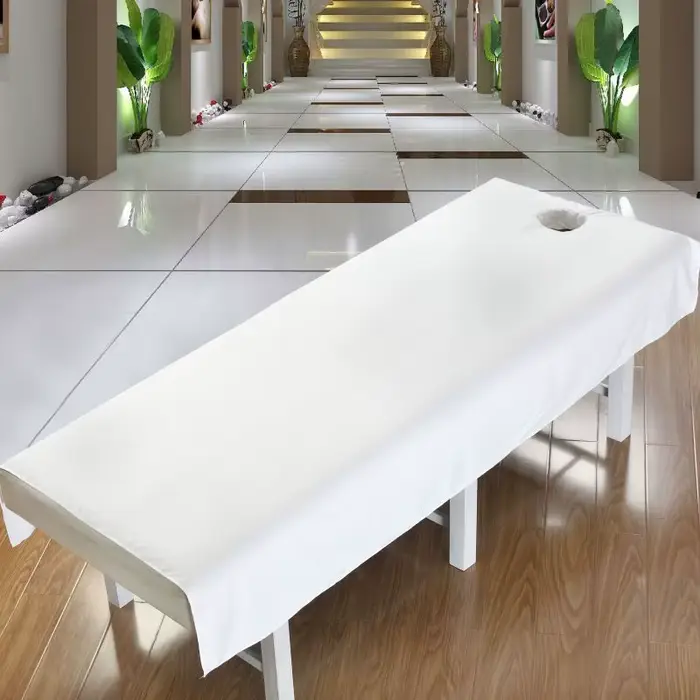 Drap de lit de beauté avec trou, nouvelle housse de lit de Massage, couleur unie, respirant et respe