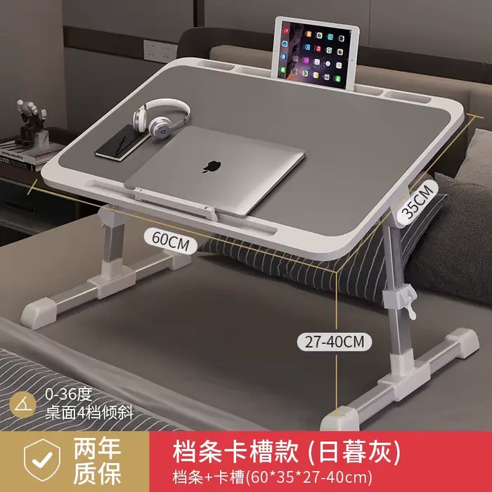 Surface de travail de bureau d'ordinateur portable de chevet réglable en hauteur avec baie vitrée à 