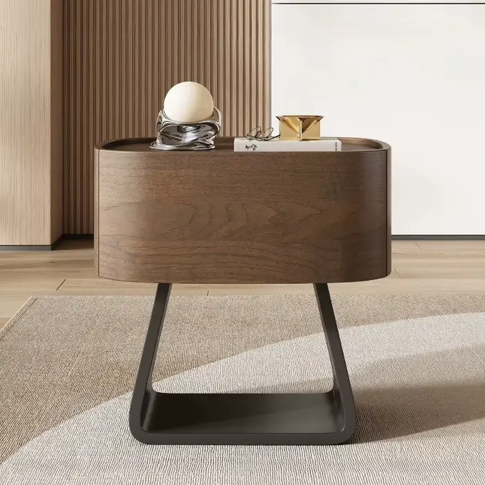 Table de chevet en bois moderne et design noir pour bureau, chambre à coucher et hôtel