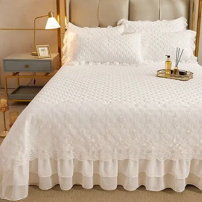 Drap de lit matelassé épais blanc