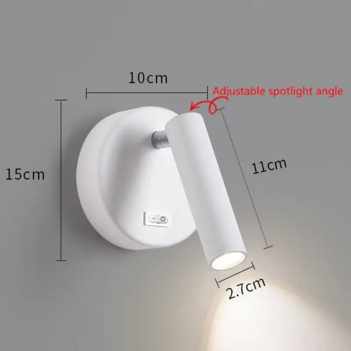 Lampe de chevet moderne mur LED maison chambre salon décoration lumière avec interrupteur rotatif pr