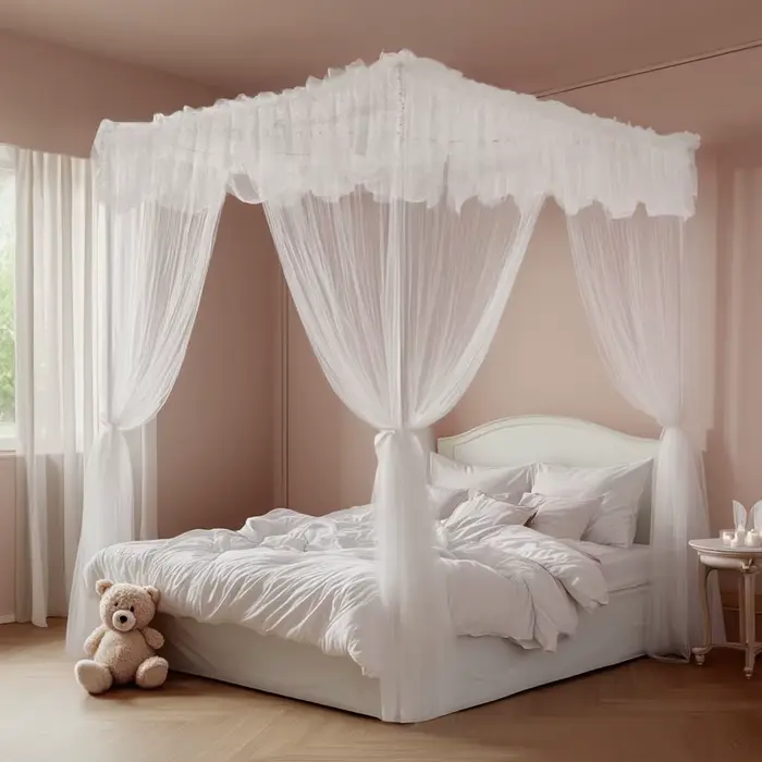 Moustiquaire de lit à baldaquin de rêve, transformation de chambre à coucher, rideau de lit princess